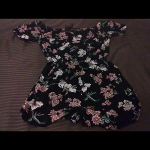 Floral black romper